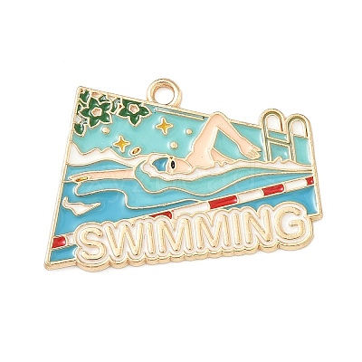 Sports Alloy Enamel Pendants ENAM-I074-01G-03-1