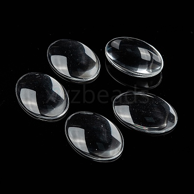 Transparent Oval Glass Cabochons LS-GGLA-R022-35x25-1