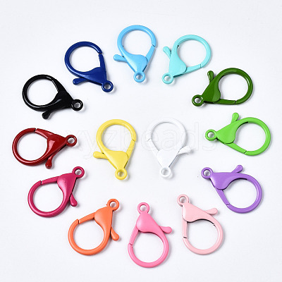 Spray Painted Eco-Friendly Alloy Lobster Claw Clasps X-PALLOY-T080-06A-NR-1