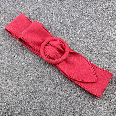 Faux Suede Waist Belt with Clasp for Shirt Dress Overcoat AJEW-WH20019-26B-1