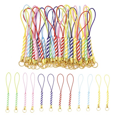 30Pcs 6 Colors Braided Nylon Cord Mobile Straps FIND-YW0011-77-1