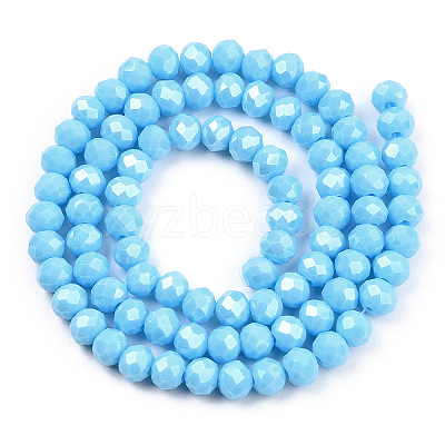 Electroplate Glass Beads Strands EGLA-A034-P4mm-A06-1