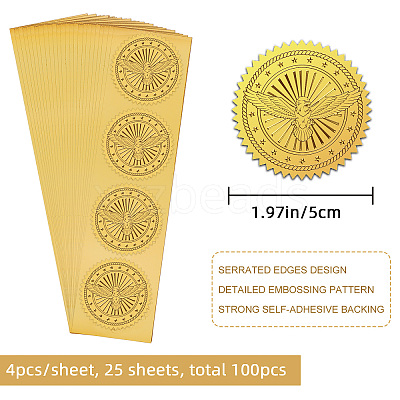 Self Adhesive Gold Foil Embossed Stickers DIY-WH0211-339-1