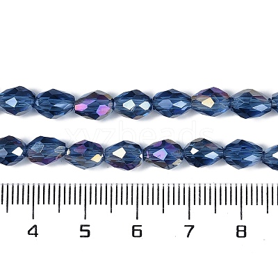 Transparent Electroplate Glass Beads Strands EGLA-N013-T6mm-B28-1