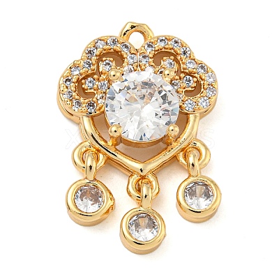 Brass Micro Pave Clear Cubic Zirconia Pendants LS-ZIRC-U003-01G-08-1
