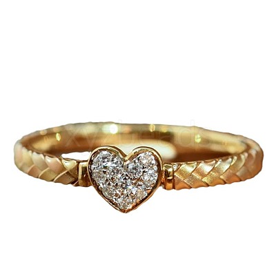 Heart 925 Sterling Silver Micro Pave Clear Cubic Zirconia Finger Rings FS-WGC3F33-03-1