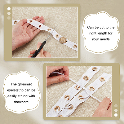 5 Yards Cotton Ribbons with Eyelet Rings OCOR-GA0001-77A-1