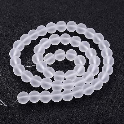 Frosted Glass Bead Strands GLAA-G016-6mm-01-1
