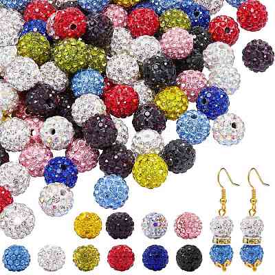 Pave Disco Ball Beads RB-SZ0001-09B-1