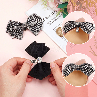 2Pcs Cloth with Rhinestone Shoe Buckle Clips FIND-FH0008-78B-1