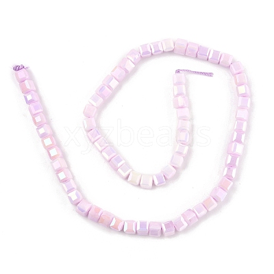 Electroplate Opaque Glass Beads Strands EGLA-U004-02D-1