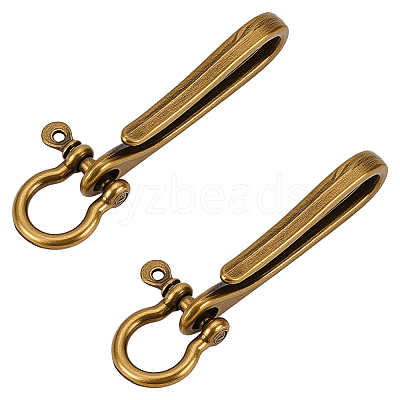 2Pcs Alloy Shackle Clasps with S Hook Clasps FIND-WR0012-20AB-1