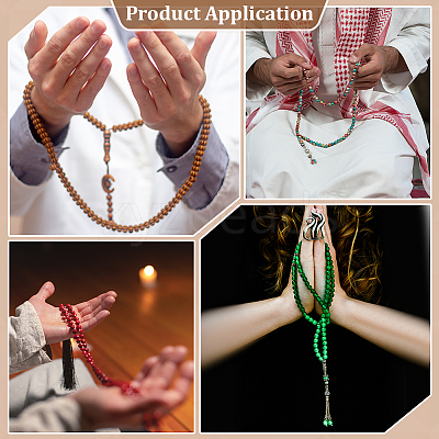 6Pcs 6 Colors Prayer Rosary Bracelets BJEW-PH0004-61-1