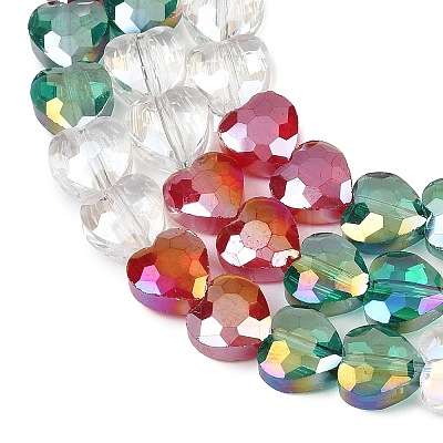 Electroplate Transparent Glass Beads Strands GL-CBADAFE-01F-1