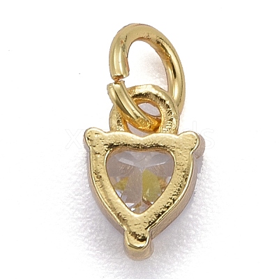 Brass Micro Pave Cubic Zirconia Charms KK-P192-08-G01-1