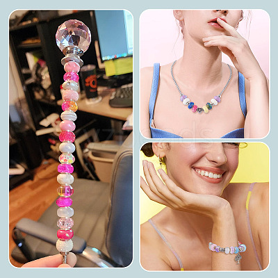 60Pcs 3 Styles Opaque Resin European Beads RESI-TA0005-29-1