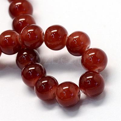Baking Paint Imitation Jade Glass Round Bead Strands DGLA-Q021-10mm-11-1