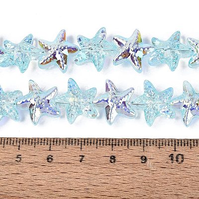 Electroplate Transparent Glass Beads Strands EGLA-Q136-01A-08-1