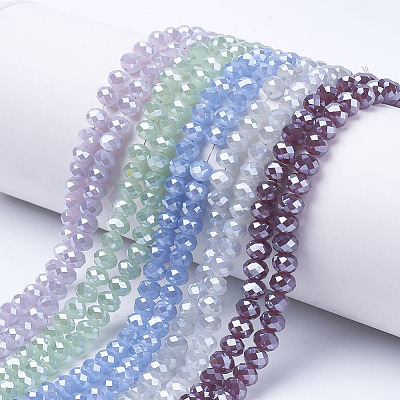 Electroplate Glass Beads Strands EGLA-A034-J6mm-A-1