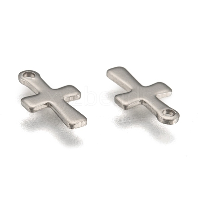 Tarnish Resistant Stainless Steel Tiny Cross Charms STAS-Q168-07-1