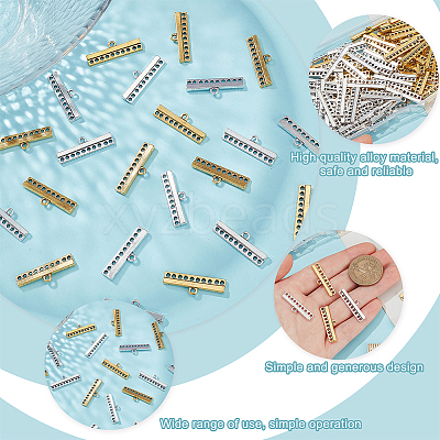100Pcs 2 Colors Tibetan Style Links FIND-GO0003-40-1