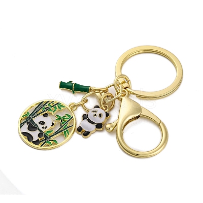 Rack Plating Panda Zinc Alloy Enamel Pendant Keychain KEYC-G064-01E-1