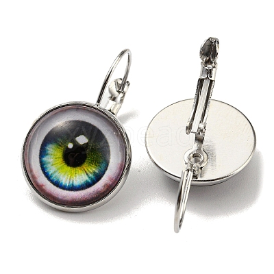 Eye Glass Leverback Earrings with Brass Earring Pins EJEW-Q798-01I-1