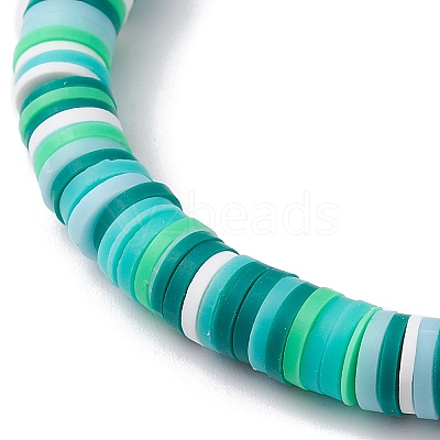 12Pcs 12 Color Polymer Clay Heishi Surfer Stretch Bracelets Set BJEW-JB10011-1