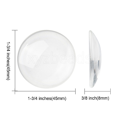 Transparent Glass Cabochons X-GGLA-R026-45mm-1