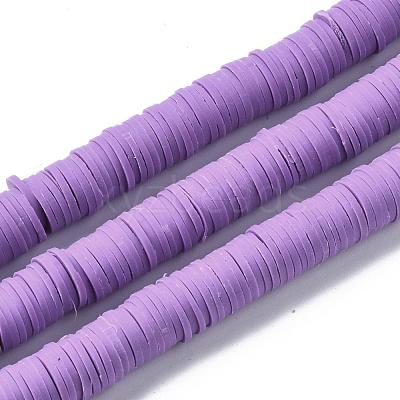 Flat Round Handmade Polymer Clay Beads CLAY-R067-10mm-01-1