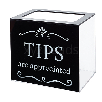 Acrylic Donate Tips Storage Boxes CON-WH0095-153-1