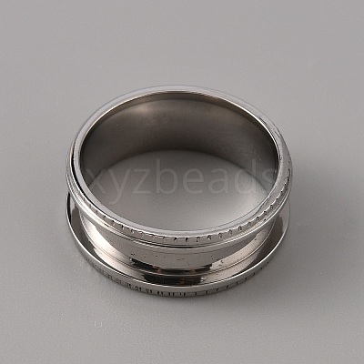 201 Stainless Steel Grooved Finger Ring Settings STAS-WH0027-26B-P-1
