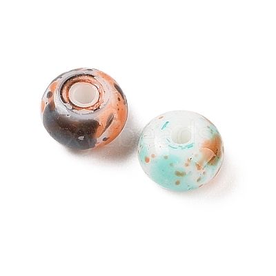 Opaque Spray Painted Glass Beads GLAA-G118-01E-1