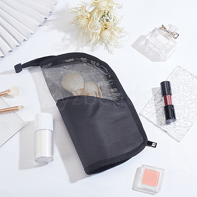 Portable Nylon & PVC Laser Transparent Cosmetic Storage Bags ABAG-WH0035-032B-1