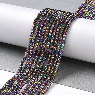 Electroplate Glass Beads Strands GLAA-H021-01A-FP13-1