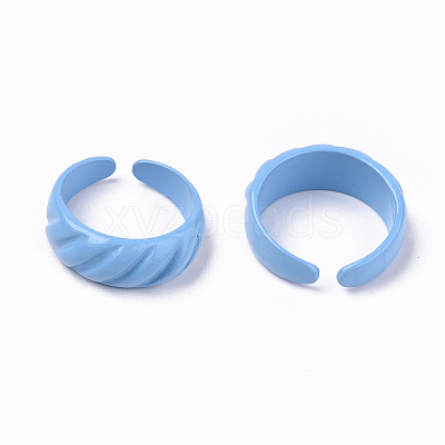 Spray Painted Alloy Cuff Rings RJEW-T011-33E-RS-1