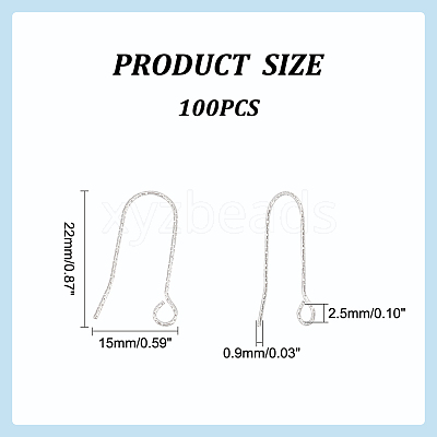 100Pcs 316 Stainless Steel Earring Hooks STAS-UN0041-94-1