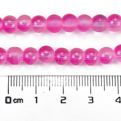 Frosted Transparent Glass Bead Strands GLAA-P065-6mm-11-1