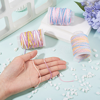 3 Rolls 3 Colors Segment Dyed Macrame Cotton Cord OCOR-TA0004-20A-1