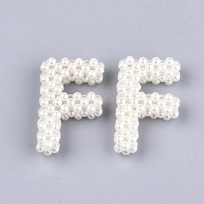 Handmade ABS Plastic Imitation Pearl Woven Beads FIND-T039-18-F-1