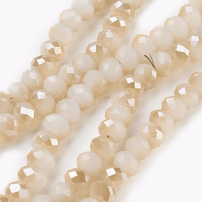 Electroplate Glass Beads Strands GLAA-K027-HR-C06-1