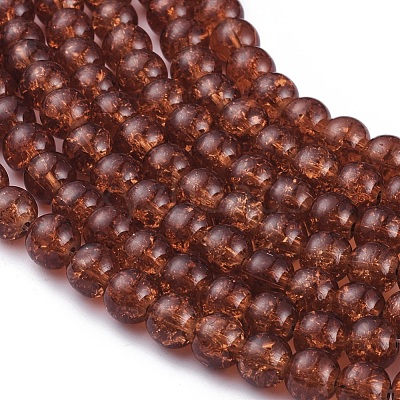 Crackle Glass Round Beads Strands X-CCG-Q001-8mm-16-1