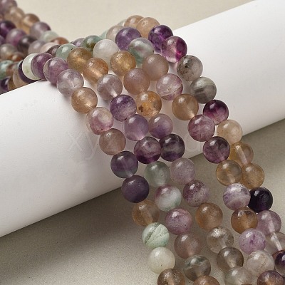 Natural Fluorite Bead Strands G-K153-B36-8mm-1