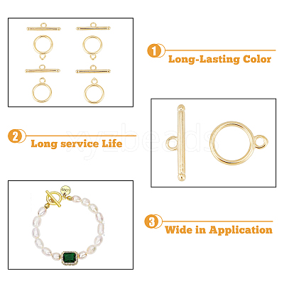 20 Sets Eco-friendly Brass Toggle Clasps KK-DC0002-29-1