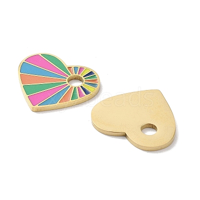Ion Plating(IP) 304 Stainless Steel Enamel Pendants STAS-P339-17G-02-1