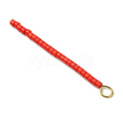 Cylinder Seed Beads with 304 Stainless Steel Flat Head Pins Pendants PALLOY-JF03293-1