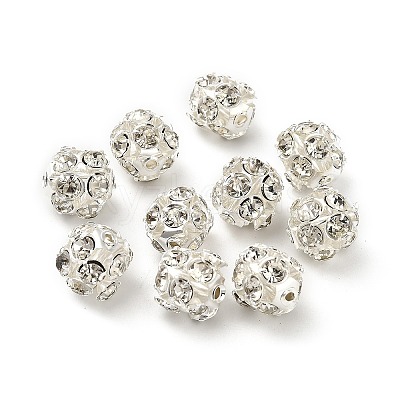 10mm Brass Rhinestone Beads X1-KK-S519-01C-S-1