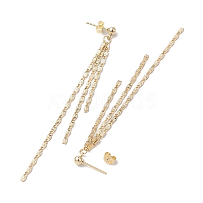 Brass Tassel Chain Drop Earrings for Women EJEW-JE05745-1