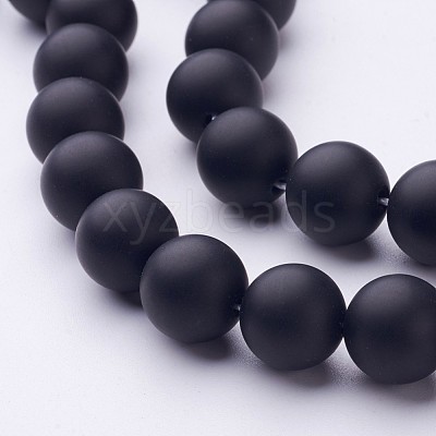 Natural Black Agate Beads Strands G-D543-12mm-1
