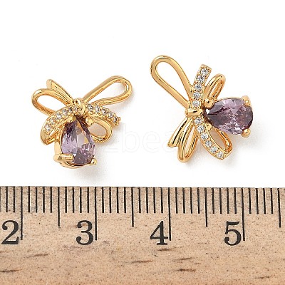 Brass Micro Pave Cubic Zirconia Pendants KK-Z136-58G-04-1
